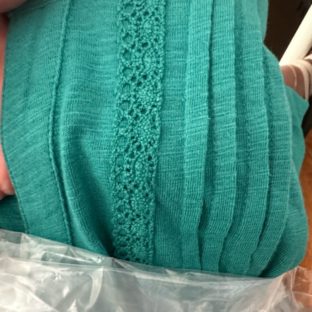 Soft Surroundings Teal Button-Front Tunic - Picture 4 of 6